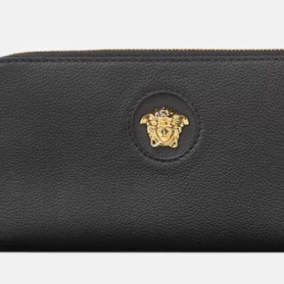 SOLD VERSACE La Medusa Continental Wallet Black New w/ Authenticity Card/Bag/Box - Picture 13 of 16